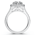 thumbnail image 2 of Pompeii Certified 2Ct Cushion Halo Diamond Engagement Ring Accent White Gold Lab Grown, 2 of 5