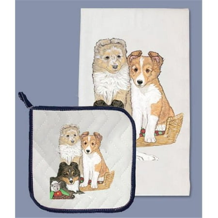 

Sheltie Dish Towel And Pot Holder Set