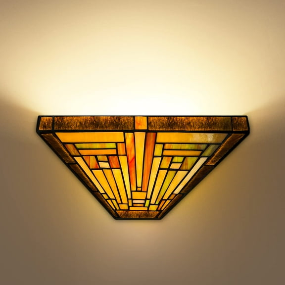 Tiffany Wall Sconces 12" Wide Stained Glass Vintage Style Wall Light