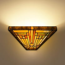 Tiffany Wall Sconces 12" Wide Stained Glass Vintage Style Wall Light