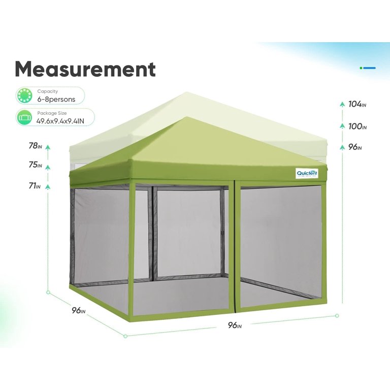 Quictent 8x8 Easy Outdoor Pop Up Canopy Tent with Privacy Netting