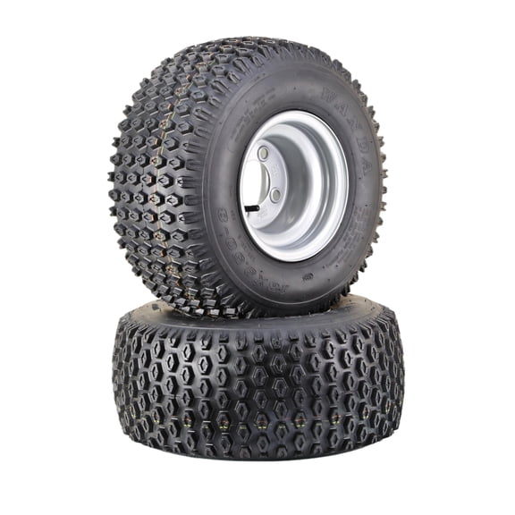 WANDA ATV Golf Cart Tire & wheel 18X9.5-8 4-Ply with 4 Lugs on 4" PCD Silver Wheel-10324,SET 2