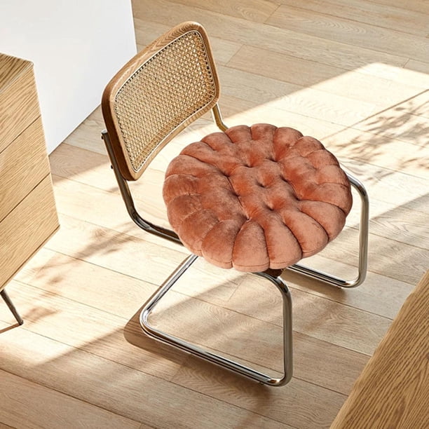 Cojín con forma de galleta, cojín de meditación, suave y cómodo, cojín de suelo sencillo, cojín para silla, para sala de estar, sofá, balcón, decoraci Redondo marrón