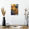 thumbnail image 2 of Elephant Stock Lotus Form Sitting Buddha Wall Art - Vertical Canvas Wall Art - Living Room Wall Decor - People Canvas - Orange And Blue Decor - 8" x 12", 2 of 8