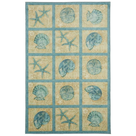 - Mohawk Prismatic Area Rugs - Z0320 A489 Contemporary Dark Slate Gray Clams Sea Shells Blocks Grid Rug