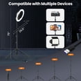 thumbnail image 2 of LUXSURE Ring Light with Stand for Phone, Ring Light Tripod for iPhone with Light, Overhead Camera Mount 10.5" with Remote, Phone Tripod with Light for Vid, 2 of 7