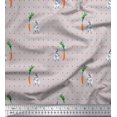 thumbnail image 1 of Soimoi Rayon Fabric Carrot & Rabbit Dots Print Fabric by Yard 42 Inch Wide, 1 of 5