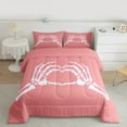 thumbnail image 3 of Manfei Skeleton Hand Teens Bedding Comforter Set, Romantic Love Heart Twin Comforter Sets, Sugar Gothic Halloween Reversible Bedding Set, Luxury Bedroom Decor, 2 Pieces, 3 of 9