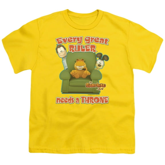 Garfield - Throne - Youth Short Sleeve Shirt - Large