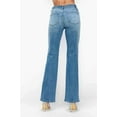 thumbnail image 6 of Womens Mid Rise Bootcut Jeans with Gentle Stretch Denim Blue Wash Vintage Fade for Everyday Casualwear Flattering Fit, 6 of 16