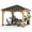 Black, variant on Sunjoy Paula Outdoor Patio 11 ft. x 11 ft. Cedar Framed Gazebo with Black Steel and Polycarbonate Hip Roof Hardtop
