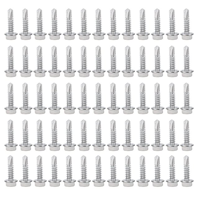 Tornillos autoperforantes 100 piezas Tornillos hexagonales para chapa de metal M4.2 * 16 mm Tornillos autoperforantes para chapa de acero inoxidable Tornillos autoperforantes de metal Tornillos para techos para fijación Abrazadera Hardware de construcción brillar Electrónica
