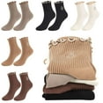 thumbnail image 2 of Deago 5 Pairs Women's Ruffle Socks Casual Cute Ankle Socks Breathable Knit Cotton Soft Frilly Crew Socks for Women (Multicolor), 2 of 7