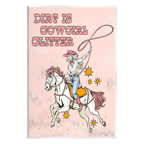 Stupell Industries Dirt Is Cowgirl Glitter Animals & Insects Painting Unframed Art Print Wall Art, 10 x 15
