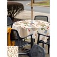 thumbnail image 5 of Outdoor Tablecloth with Umbrella Hole for Patio/Picnic/Party/Camping, Beige Gourd Waterproof Table Cloth Square Cover Washable, Spring Floral Farmhouse Botanical (60"x 60"), 5 of 9