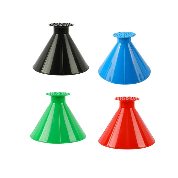 Magical Car Ice Scraper, Cone Ice Scraper, 2 in 1 Portable Ice Scraper Car Snow Removal, for Car Windshield, Snow Grass, Window(4 PCS),Snow Brush-4PCS
