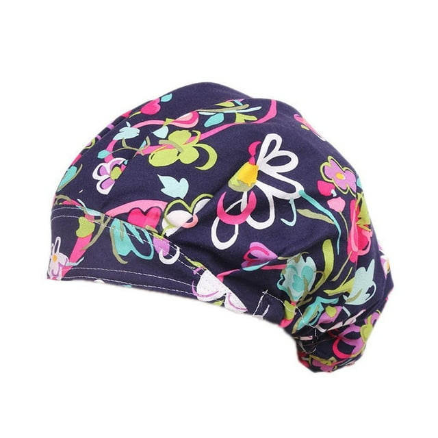 Cotton Printed Fluffy Cap Nurse Cap Doctor Surgical Cap Anesthetist Cap Beautician Work Cap