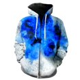 thumbnail image 1 of Sweat à Capuche Imprimé Fumée Coloré à Fermeture Éclair Manches Longues Harajuku Pull Décontracté Col Rond Streetwear Oversize Unisexe, 1 of 5