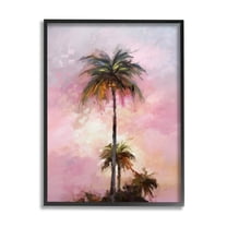 Stupell Industries Summer Sunset Palms Botanical & Floral Painting Black Framed Art Print Wall Art, 24 x 30