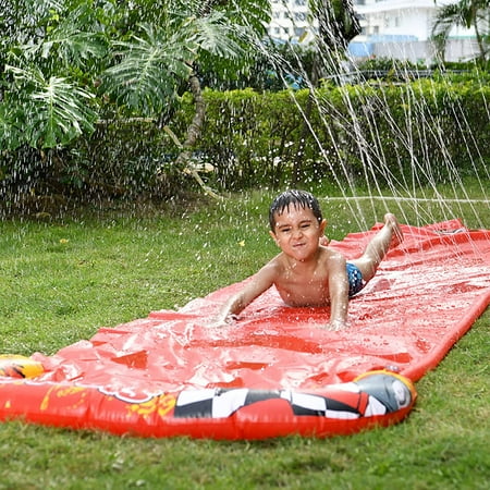Terra Slip Water Slides for Kids With 16ft Outdoor Splash Waterslide  Inflatable Sliding Lanes with Sprinklers For Outdoor Fun (Red)