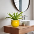 thumbnail image 2 of Ordivic 6 inch Yellow Self Watering Ceramic Plant Pot with Inner Pot,Round African Violet Planter for Mini Orchid, Spider Plant,Kitchen Windowsill,Office Decor, 2 of 7