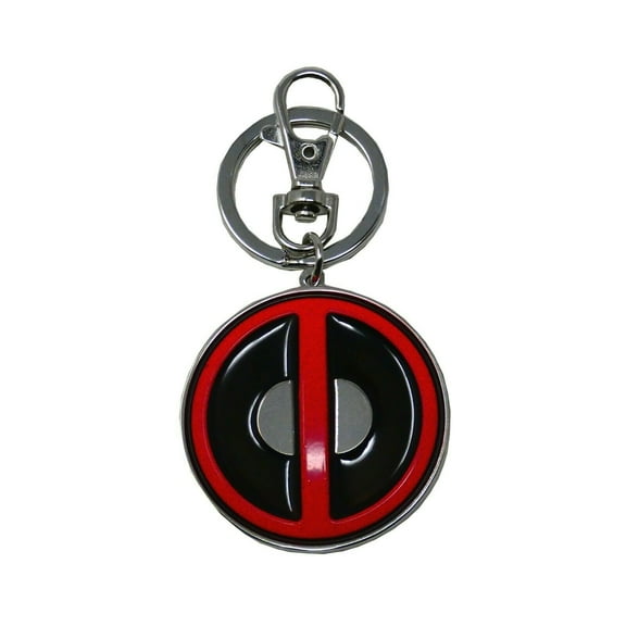 Marvel Colored Deadpool Logo Pewter Keychain Key Holder Key Ring