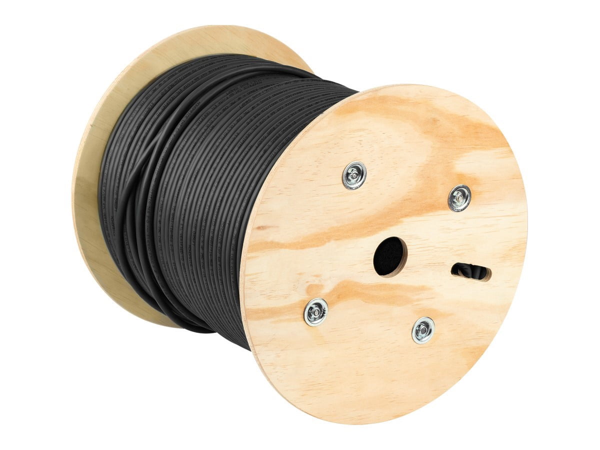 Monoprice Cat6A Ethernet Bulk Cable - 1000 Feet - Black | Network Internet Cord - Solid, 550Mhz, FTP, CMR, Pure Bare Copper Wire, 10G, 23AWG, No Logo