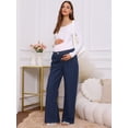 thumbnail image 5 of DARING DIVA Women's Maternity  Wide Leg Loose Middle Waist Denim Pants S Deep Blue, 5 of 8