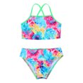 thumbnail image 4 of Sywiyi Kids Girls 3 Pieces Long Sleeve Zipper Rash Guard Swimsuit Tankini Swimwear Set Sunsuits UPF Colorful 12, 4 of 7