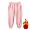 thumbnail image 2 of Otqutp 2-12 Years Toddler Baby Boys Girls Sweatpants Solid Color Casual Cotton Elastic Waist Keep Warm Kids Sports Pants with Pockets(Pink-1,2-3 Months), 2 of 4