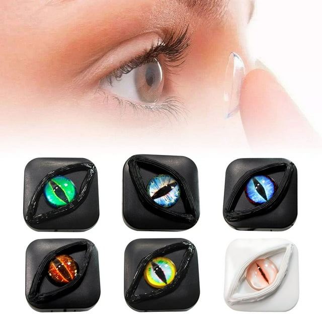 HaoXun Exquisite Halloween Contact Lens Case - Portable Personalized Lens Storage Box for Travel, Outdoor Activities, Home and Office Use