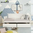 thumbnail image 2 of Bellemave Modern Twin Daybed with Storage Drawers Sturdy Wood Bed Frame Sofa Bed with Backrest and Armrest Storage Daybed Sofa Couch for Living Room or Bedroom, White, 2 of 10