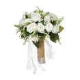 thumbnail image 4 of balikha Artificial Rose Flowers Party Centerpiece Ceremony Wedding Bouquet for Bride Light White, 4 of 9
