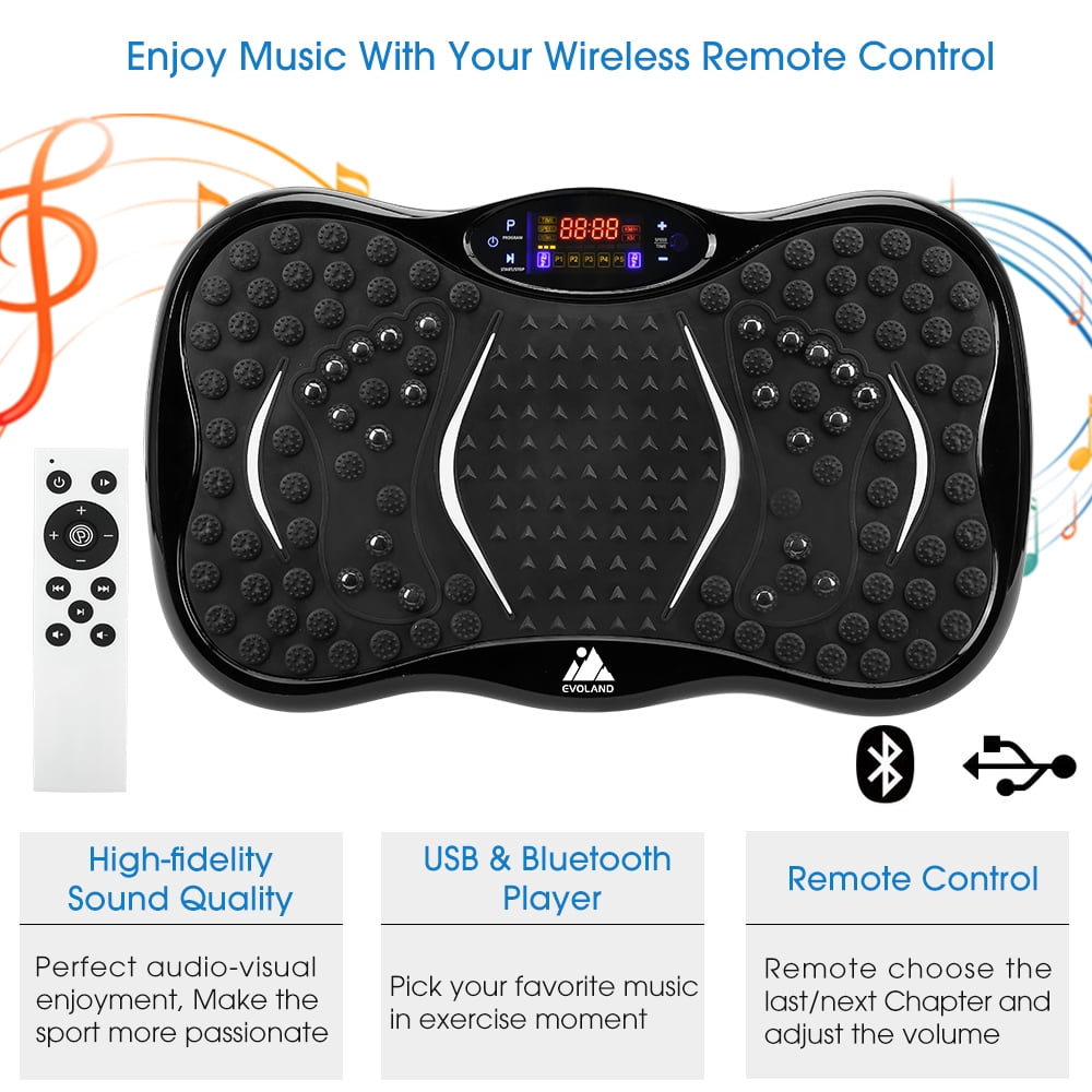 Vowella Vibration Plate Exercise Machine for Home Fitness & Whole Body Workout, 330 Lbs Capacity, 99 Speed Levels with 2 Resistance Bands & Remote Control, LCD Display, Black