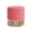 Garnet Rose Pink, variant on Edward 17.5" Round Upholstered Ottoman with Bullion Fringe Green Velvet