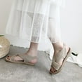 thumbnail image 6 of Sandals Women Wear Straw Linen Roman Sandals Elastic Flat Women's Shoes In Summer Summer Sandals Khaki 40, 6 of 6
