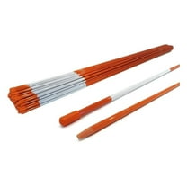Orange Driveway Markers Snow Stakes - 25 Pack - 48-72 Inch Reflective Lane Markers - 1/4 Inch Fiberglass Snow Poles for Winter Visibility