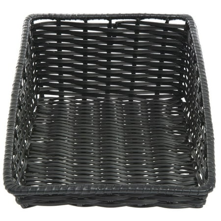 New Look Store Finder Wicker Look Tapered Storage Basket, Rectangular Black - 11 1/2 L x 20
