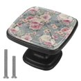 thumbnail image 1 of 4 Pcs Cabinet Handle Drawer Pulls Flowers in Bloom Knobs with Screws Square Furniture Office Cabinet Knob Decoration, 1 of 7