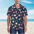 thumbnail image 2 of Haiem Cherry Blossoms Printed Hawaiian Shirt for Men - Men’s Casual Beach Summer Shirts - Stretch Fabric with Modern Fit-Small, 2 of 7
