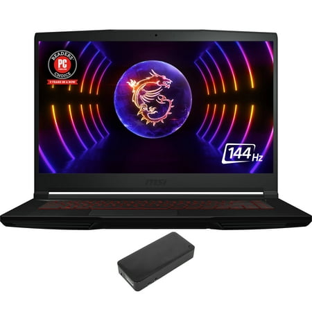MSI GF63 12VE-066US Gaming Laptop (Intel i7-12650H 10-Core, 15.6in 144 Hz Full HD (1920x1080), GeForce RTX 4050, 64GB RAM, 512GB PCIe SSD + 1TB HDD, Win 11 Pro) with DV4K Dock