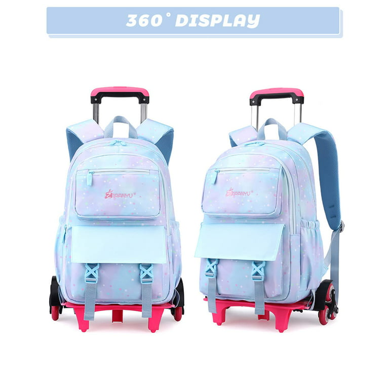 IvyH Lvyh Kids Rolling Backpack for Girls Boys,Trolley Wheeled Backpacks Waterproof Elementary School Bag Travel Outdoor, Kids Unisex, Size: 30, Pink
