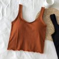 thumbnail image 1 of Sujetador deportivo sin costuras con espalda en U grande para mujer, ropa interior sexy con copa fija y almohadilla para el pecho, chaleco largo, 1 of 6