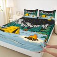 thumbnail image 4 of Catabedysis Starry Camping Bed Sheets,Bear Tent Print Full Size Sheets For Boys,Multicolor,4pcs,1 Flat Sheet, 1 Fitted Sheet and 2 Pillowcases, 4 of 6