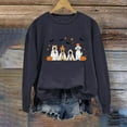 thumbnail image 4 of Fall Clearance Deals,GA WEIHUA Women Halloween Pumpkin Shirts Funny Dog Ghost Graphic Sweatshirt Cute Spooky Season Party Fake Two Piece Sweater Fall Pullover Top 2024 Trendy,Dark Gray,S, 4 of 5