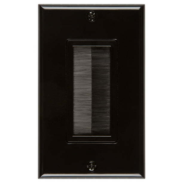 Buyer's Point Brush Wall Plate, Decora Style, Cable Pass Through Insert