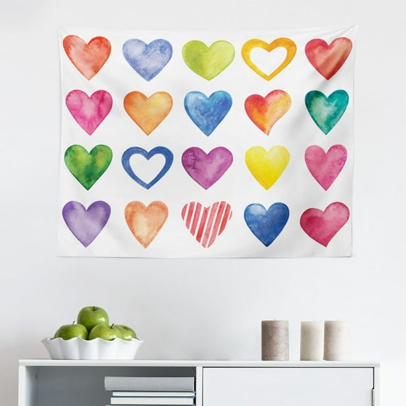 Grunge Tapestry, Skull and Flowers Day of The Dead Mexican Traditional Celebration Symbolic Art, Fabric Wall Hanging Decor for Bedroom Living Room Dorm, 2 Sizes, Turquoise White, by Ambesonne