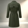 thumbnail image 6 of Hulanddfd Mens Coat Double Breasted Belted Trench Coat, Long Windbreaker with Pockets & Button Cuffs, Elegant Outerwear, 6 of 8