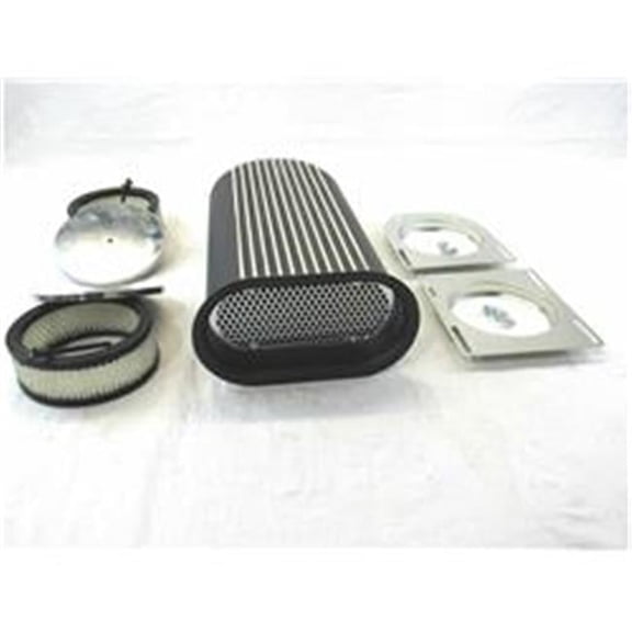 Bous Performance E40008BK Aluminum Full Finned Hilborn Style Hood Scoop for Dual Quad Carbs, Black