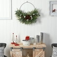 thumbnail image 4 of Nearly Natural 28in. Christmas Pine, Eucalyptus, and Berries Metal Circlet Artificial Wreath, 4 of 4